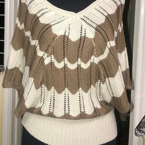 Women's V-Neck Crochet Sweater Top